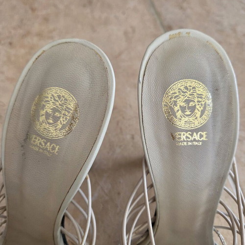 Versace Runway High-Heeled Sandals like new, beige, size 40