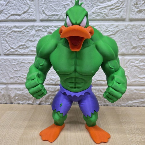 Daffy Duck figure in Hulk style new, 3D printed