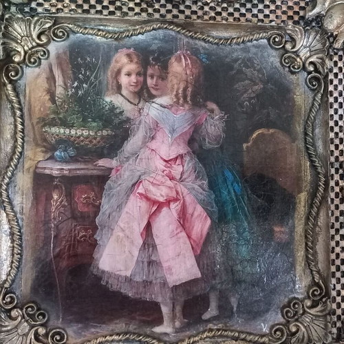 Decorative tray new with decoupage techniques 34×34 cm