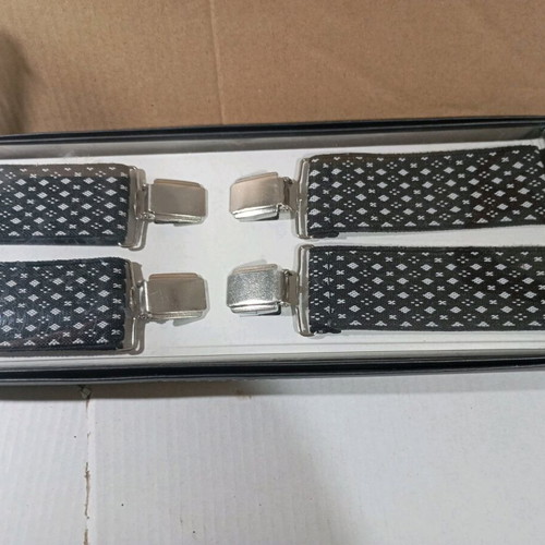 Men's suspenders new, adjustable, black and white