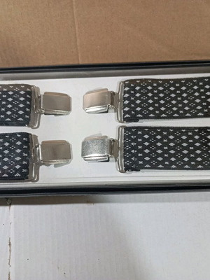Men's suspenders new, adjustable, black and white