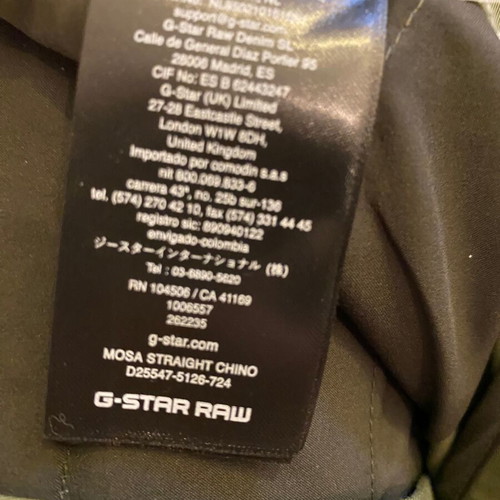G-Star Raw Chino Straight Pants No 31 length 32 new green