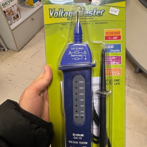 E-Sun GK-10 voltage tester new, 12-600 VAC/DC with LED