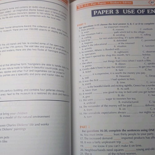 Cambridge First Certificate Past Papers English learning book used