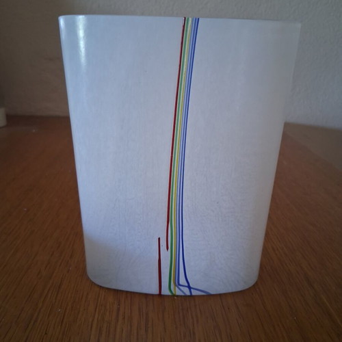 Costa Boda Rainbow crystal vase by Bertil Vallien, like new