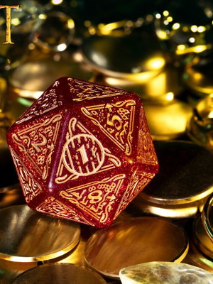 The Hobbit Spindown D20 Ember TCG Jumbo Die new
