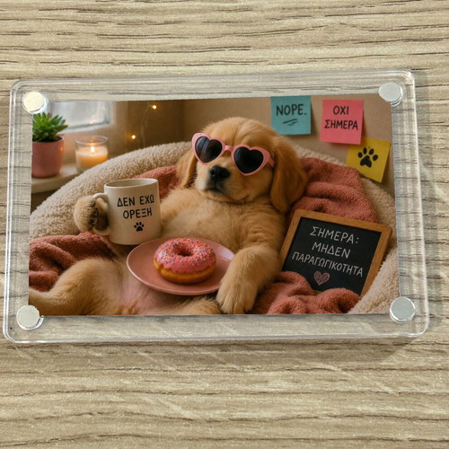 Acrylic fridge magnet "Zero Productivity" new