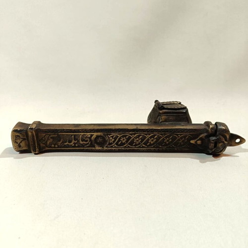 Bronze inkwell used with rich engraved designs