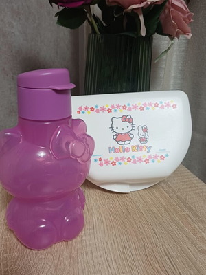 Tupperware Hello Kitty bottle and food container set