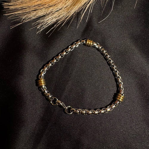 Steel hand chain new, gold and silver colors