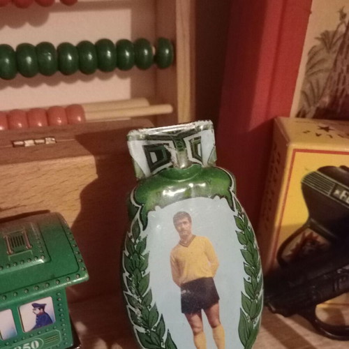 Tin frog used, rare, 1960s with Mimis Papaioannou AEK