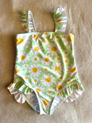 Girls floral onepiece swimming suit size 6 like new