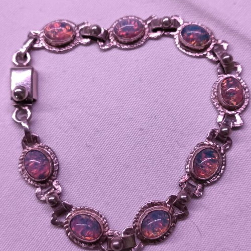 Silver 925 bracelet with opals, new, multicolored