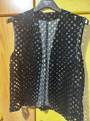 Velvet summer-fall vest, black, size M