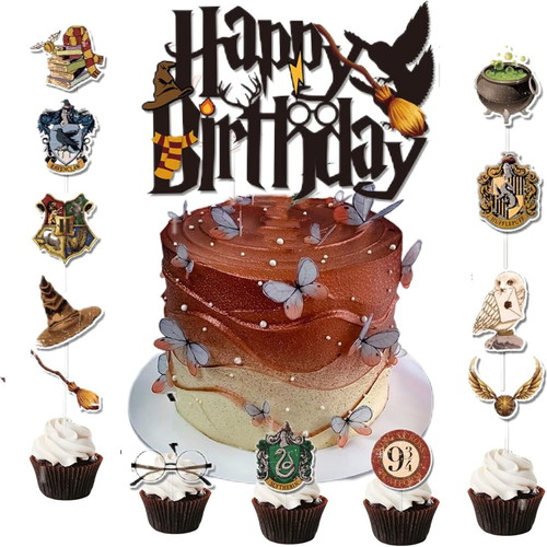 Harry Potter 16-Piece Paper Cake Decoration Set for Birthday Party