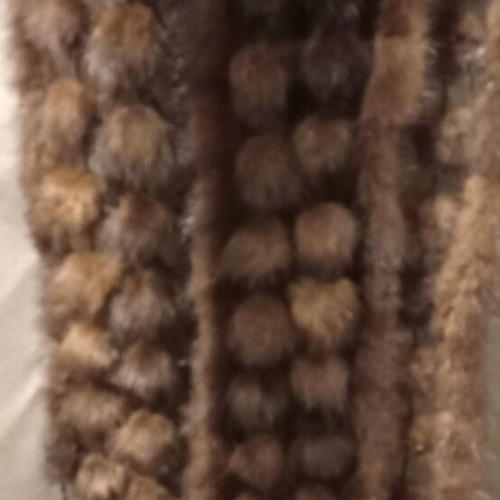 Vintage scarf with mink used, brown, missing fur tassel