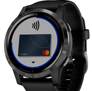 Garmin Vivoactive 4 Stainless Steel 45mm Αδιάβροχο Smartwatch με Παλμογράφο (Black/Slate)