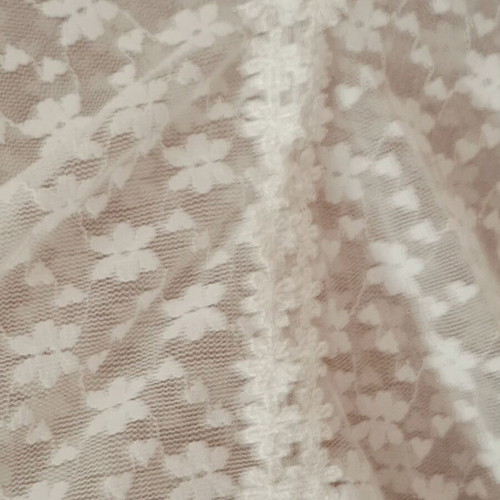 White women's perforated kimono tunic with floral lace pattern like new