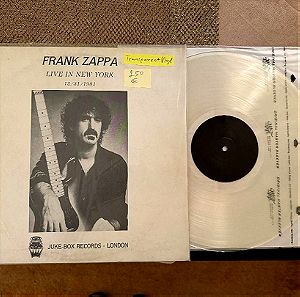 Rare Frank Zappa transparent-vinyl LP LIVE IN NEW YORK 1981 close NM