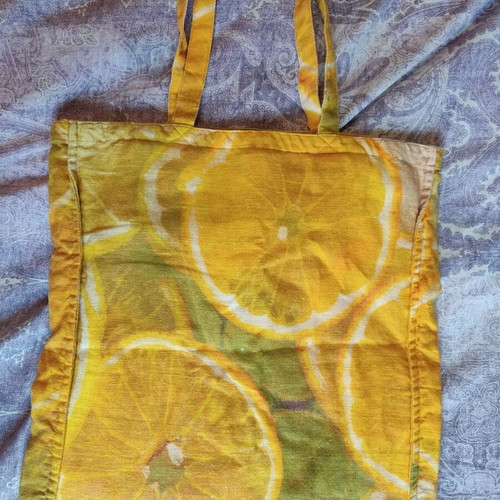 Zara tote bag lemon print fabric like new