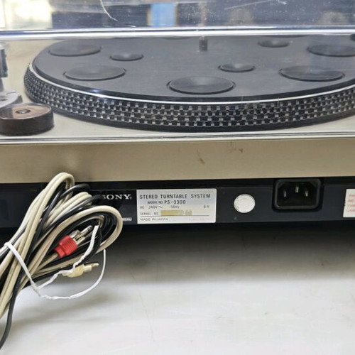 Sony PS 3300 Direct Drive turntable used with cracked lid