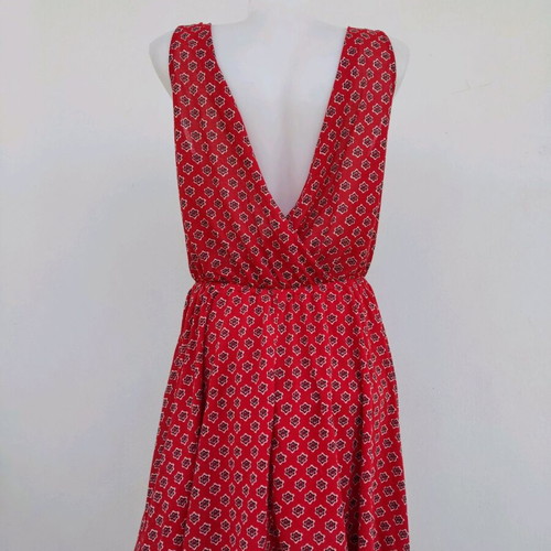 Red dress one size like new with open back