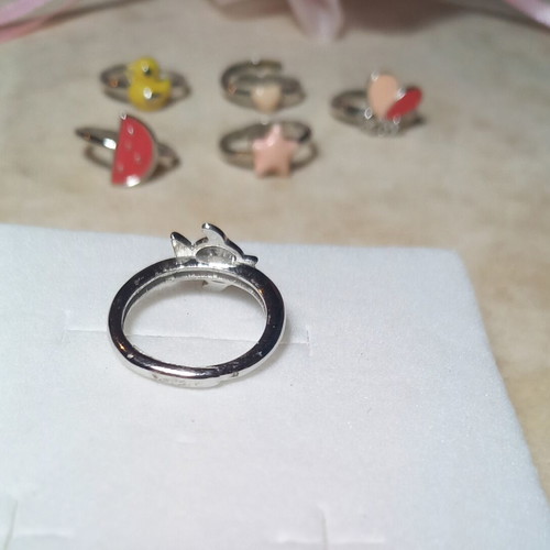 Silver 925° children's fish ring with enamel, new