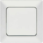 White flush-mounted power switch with frame new