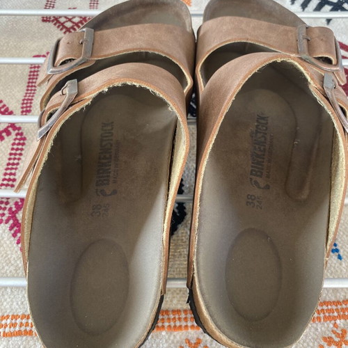 Birkenstock sandals used, brown, size 38