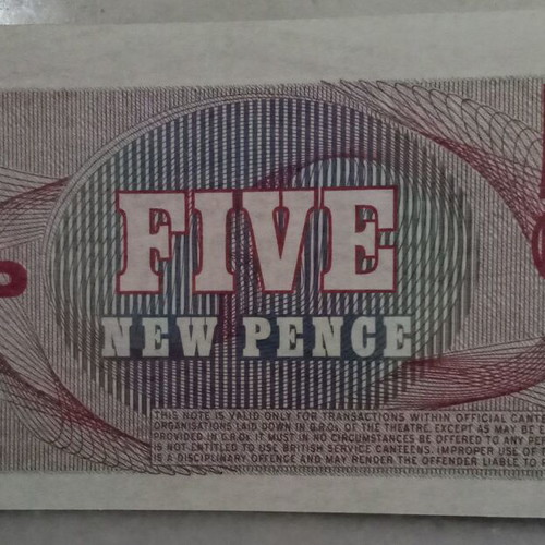 5 New Pence 6th Series UK 1972 new, British Armed Forces