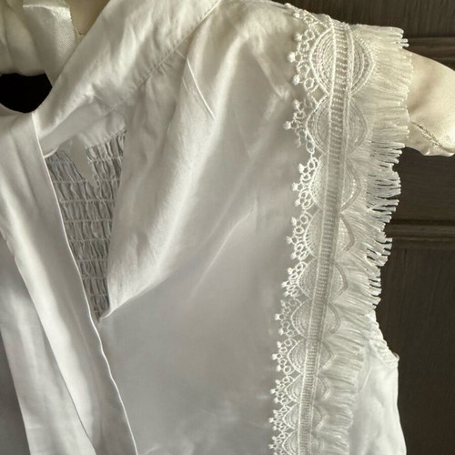 Zara sleeveless poplin top like new, white with lace details