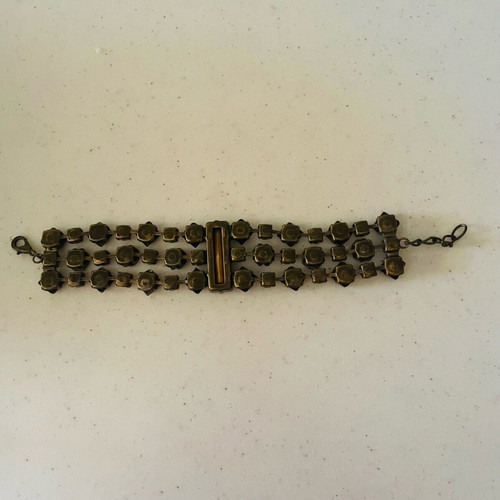 Metal bracelet new, gray and brown