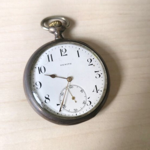 Zenith pocket watch, authentic, silver