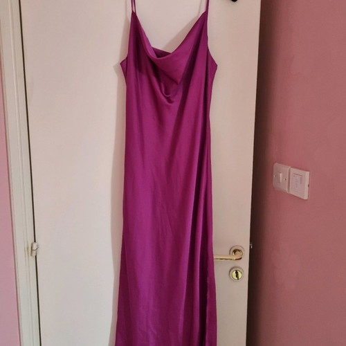 Satin fuchsia maxi dress Paranoia new