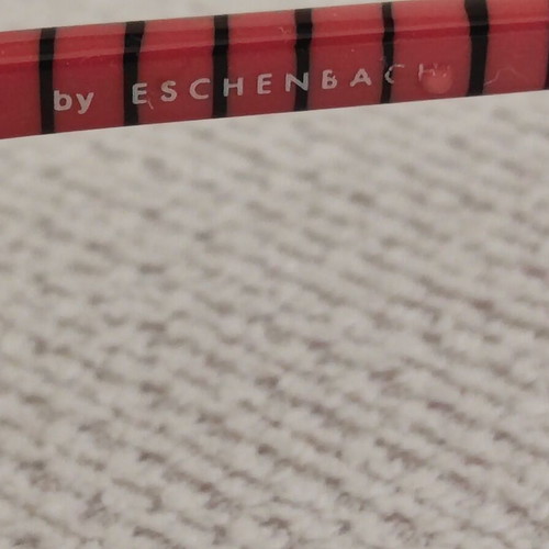 Eschenbach glasses frame used, lightweight, red striped design