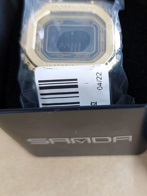 SANDA 2162 Stainless Metal Watch Gold with Black Screen new