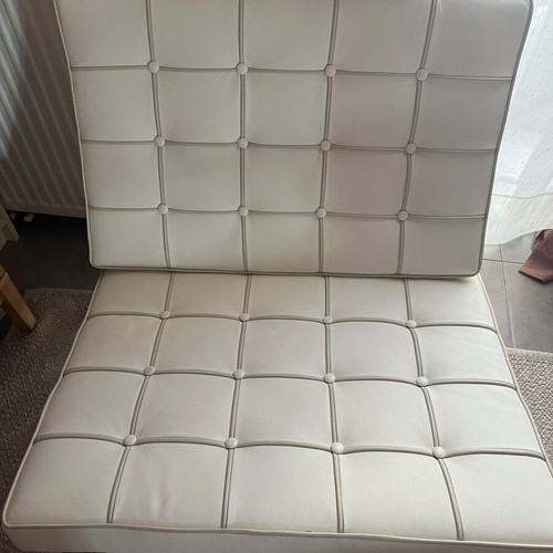 Barcelona leather armchair, white