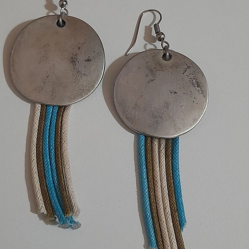Dangling earrings like new, silver and multicolored