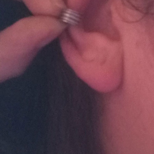 Silver 925 open ear cuff earring with braids new