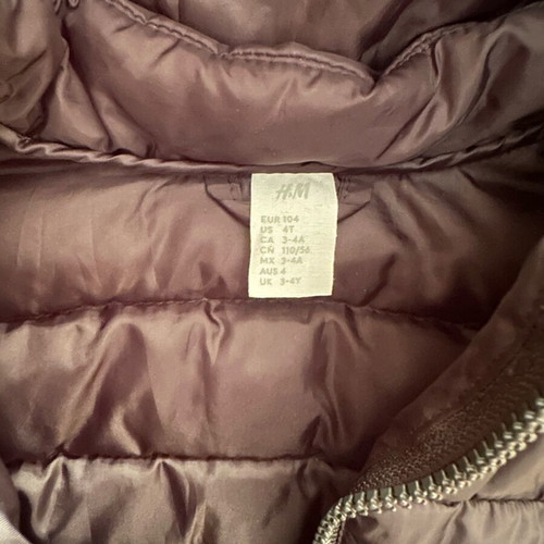 H&M kids black puffer jacket with detachable hood like new