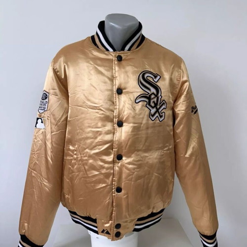 Vintage 90s Baseball Chicago White Sox Majestic Varsity Bomber M used, gold