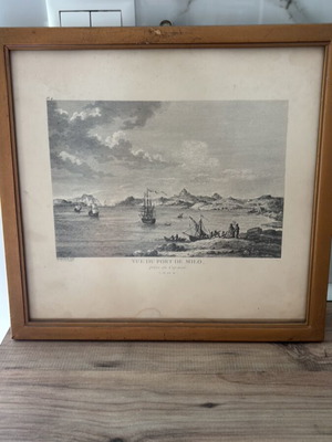Painting of Milos port, circa 1960