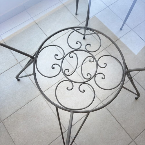 Outdoor dining set used, iron with cushions