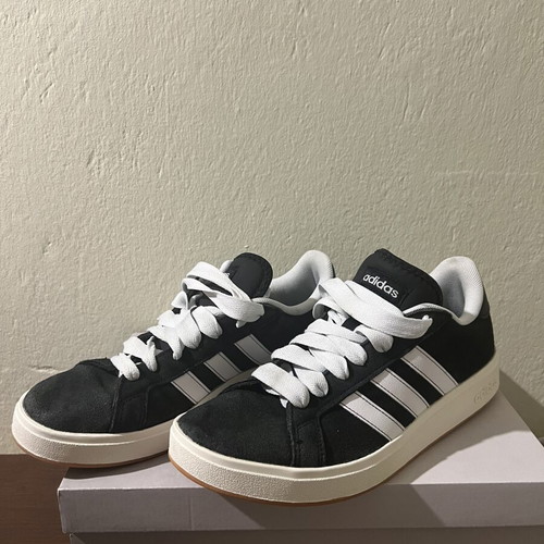 Adidas Grand Court sneakers size 44, black with white stripes