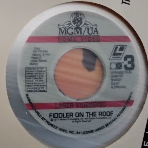 Fiddler on the Roof 1971 LaserDisc like new