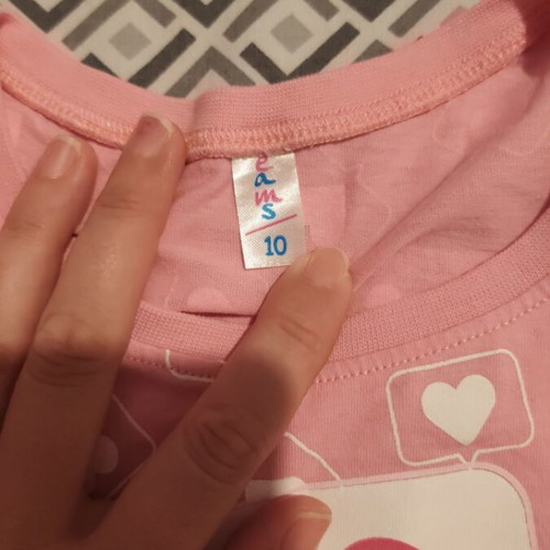 Dreams by Joyce girls' summer pajamas, pink and white