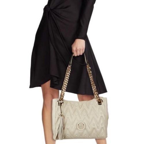 Valentino shoulder bag like new, beige leather, spacious with many pockets