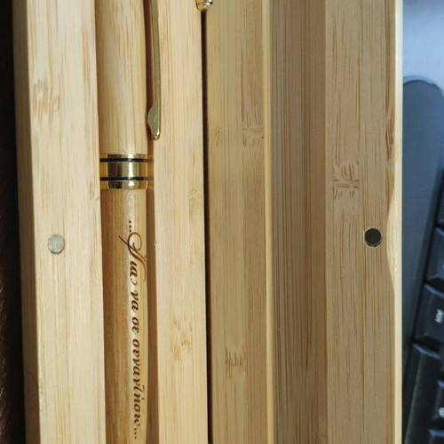Wooden pen with handmade wooden case new, black ink
