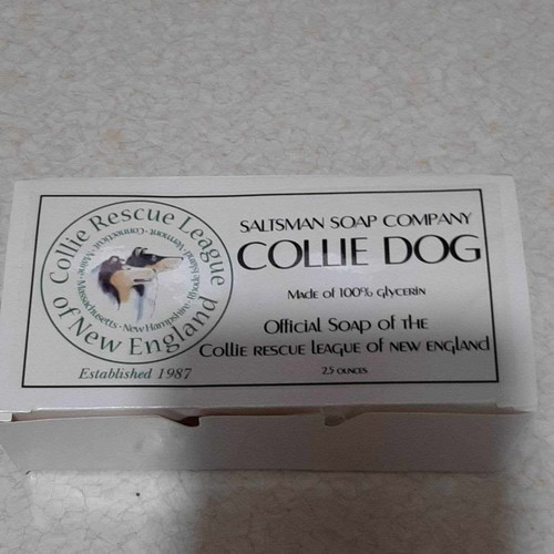 Saltsman Soap collie dog shaped soap, Lassie, new