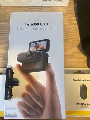 Insta360 GO 3 καινούργια, midnight black, 64GB, με αξεσουάρ